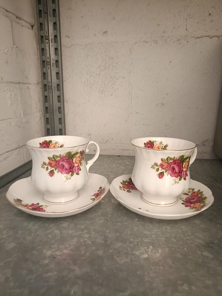 Set van 2 London Collection Bone China kop en schotel, Ophalen of Verzenden