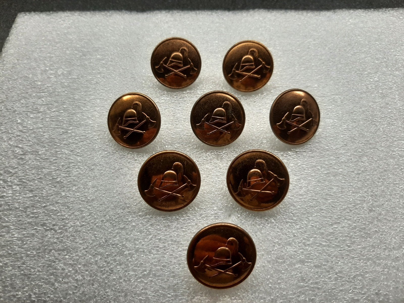 Duitsland  - oude Feuerwehr  knopen ( koper) 24 mm.rond, Ophalen of Verzenden, Landmacht, Duitsland, Embleem of Badge