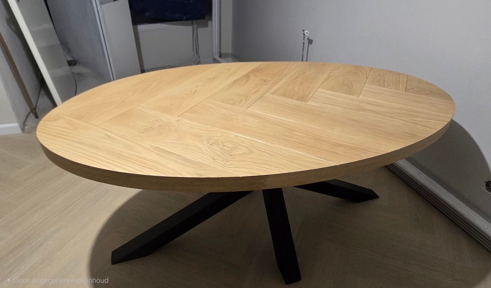 Goossens Ovale Visgraat Eettafel 180 cm, 100 tot 150 cm, Ophalen of Verzenden, Zo goed als nieuw, 150 tot 200 cm
