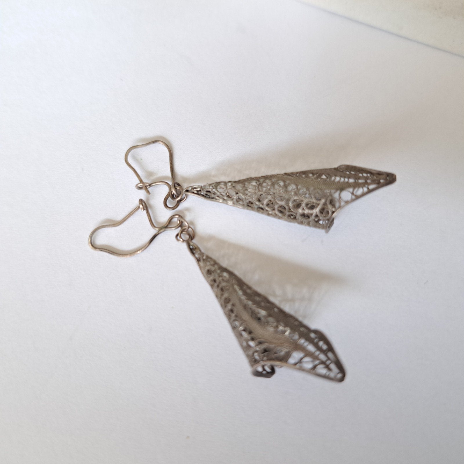 oude oorbellen zilver filligrain, Sieraden, Tassen en Uiterlijk, Antieke sieraden, Verzenden, Zilver, Oorbellen
