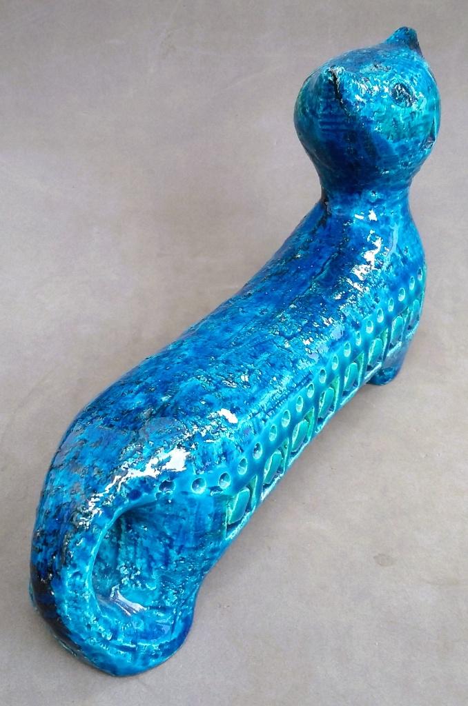 Om 1950 Rimini Blu BITOSSI Figuur Kat Cat Aldo Londi, Antiek en Kunst, Antiek | Keramiek en Aardewerk, Ophalen of Verzenden