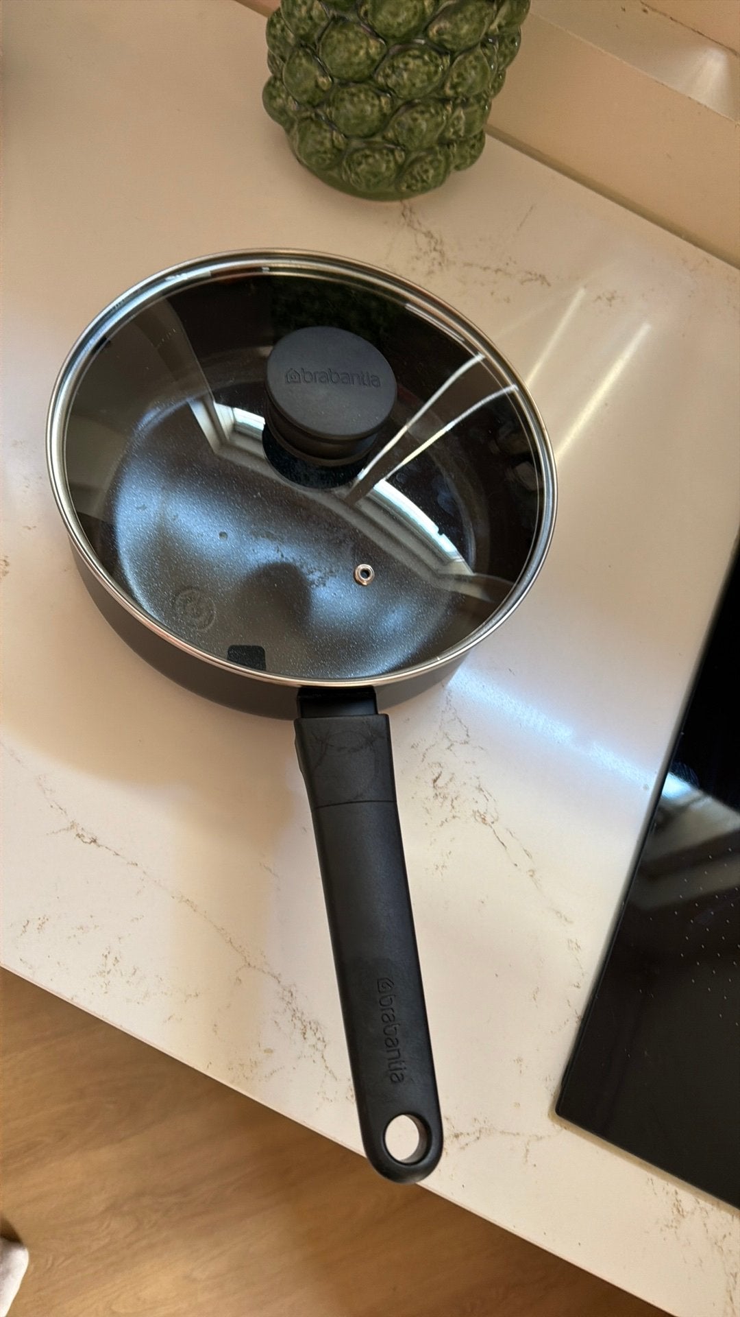 Hapjespan Brabantia, Ophalen of Verzenden, Zo goed als nieuw, Rvs, Pannenset