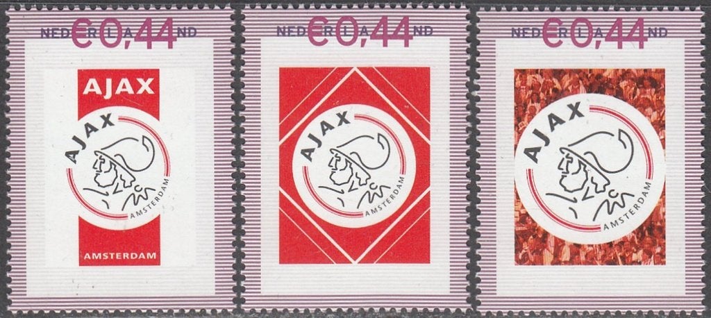 Nederland Persoonlijke zegels Ajax 1-3 postfris, Ophalen of Verzenden, Na 1940, Postfris