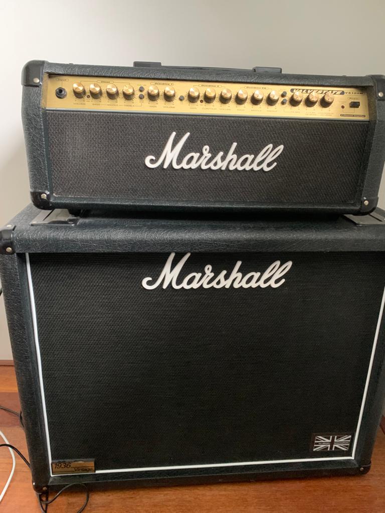 Marshall valvestate VS100h + 1936 vintage 2x12 cab, Ophalen, Gebruikt, Gitaar, 100 watt of meer