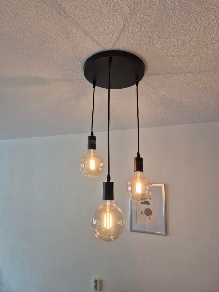 Industriële zwarte smart hanglamp inclusief bollen, Ophalen, Zo goed als nieuw, Industrieel, Minder dan 50 cm