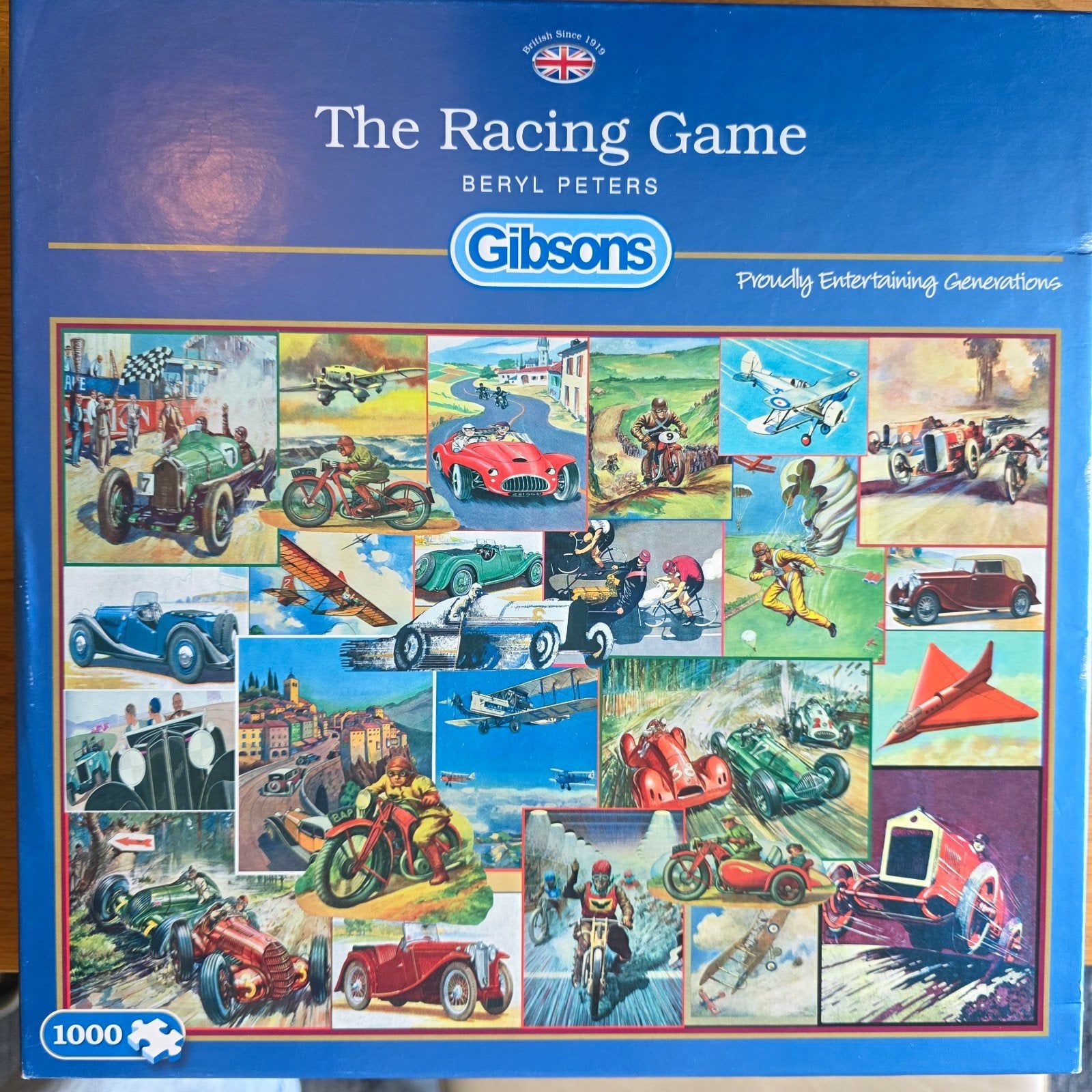 Gibsons The Racing Game Legpuzzel 1000 stukjes, Een of twee spelers, Ophalen of Verzenden, Zo goed als nieuw, Gibsons