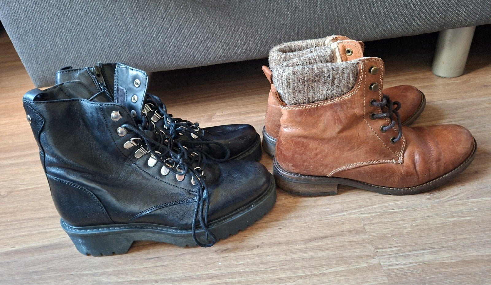 Stoere dames veterlaarzen - Maat 38 samen €7, Ophalen of Verzenden, Gedragen, Bruin, Lage of Enkellaarzen