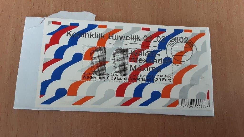 Koninklijk Huwelijk 02.02.2002 postzegel, Postzegels en Munten, Postzegels | Nederland, Ophalen of Verzenden, Na 1940, Gestempeld