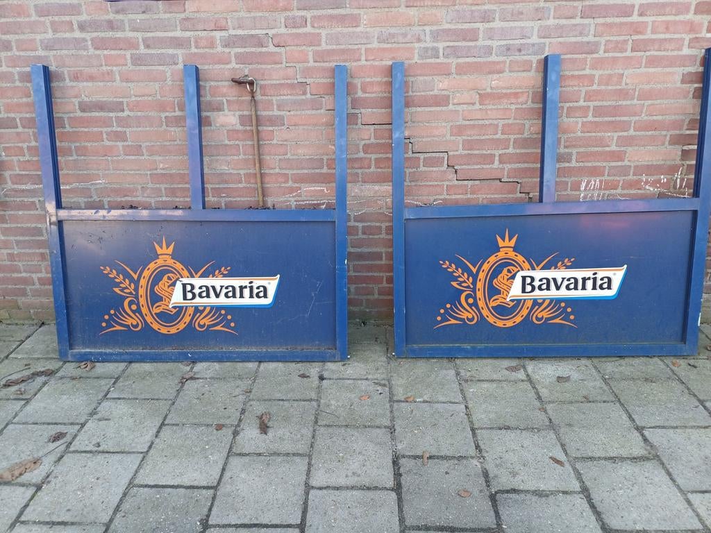 6 stuks Bavaria Reclameborden voor terras, Ophalen, Gebruikt, Reclamebord