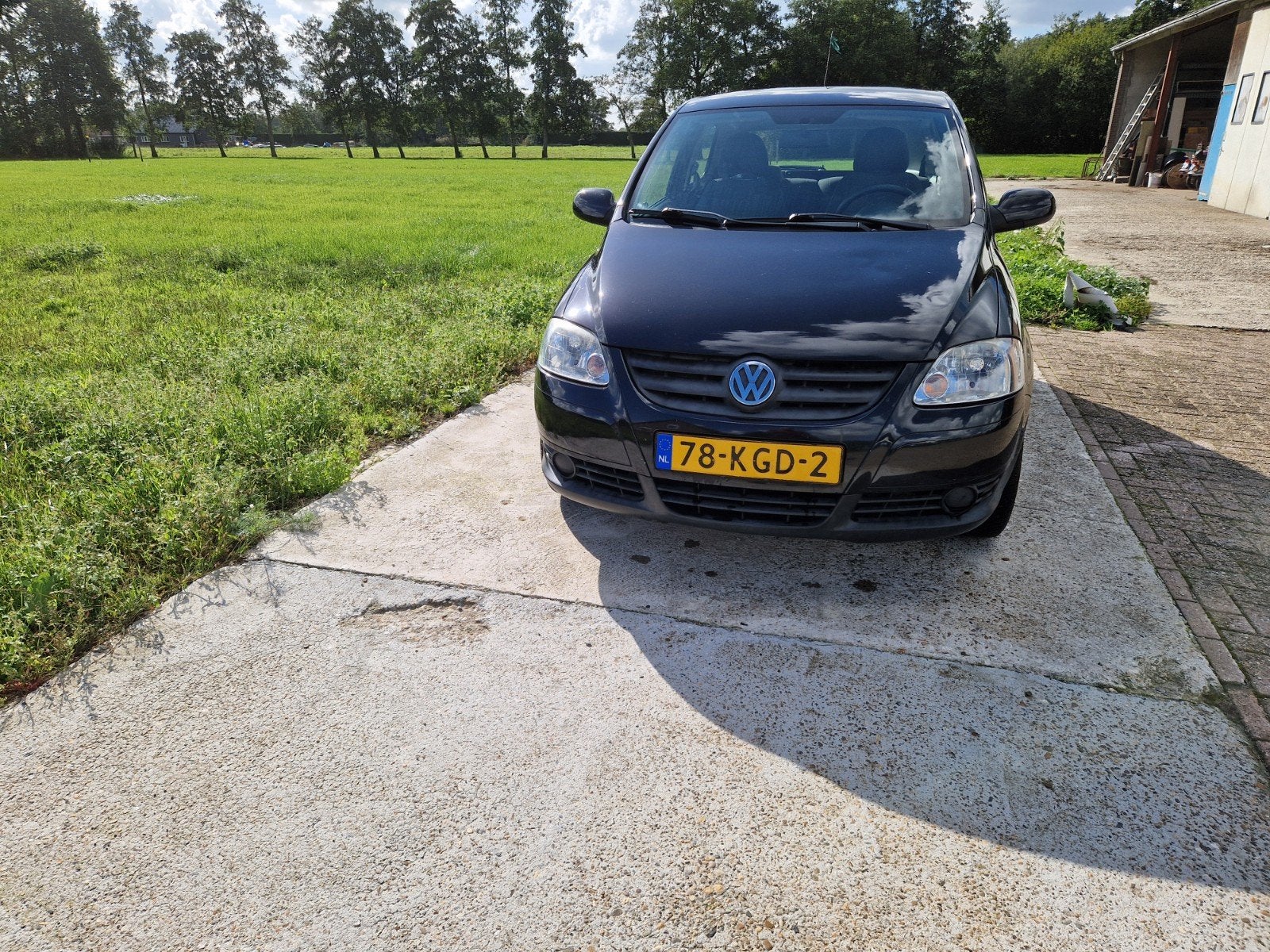 Volkswagen Fox 1.2 40KW 2009 Zwart, Auto's, Voorwielaandrijving, 969 kg, 4 stoelen, 1198 cc