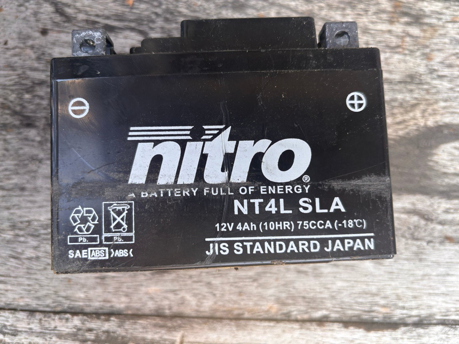Nitro NT4L SLA 12V 4Ah Accu, Ophalen of Verzenden, Gebruikt
