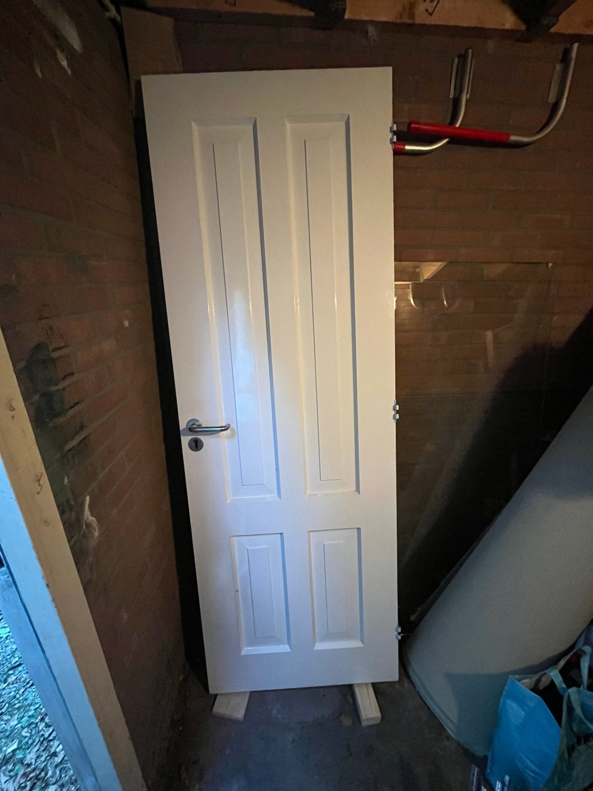 Massief houten binnendeur, wit geschilderd (72,5x208 cm), Ophalen, Gebruikt, Minder dan 80 cm, Binnendeur