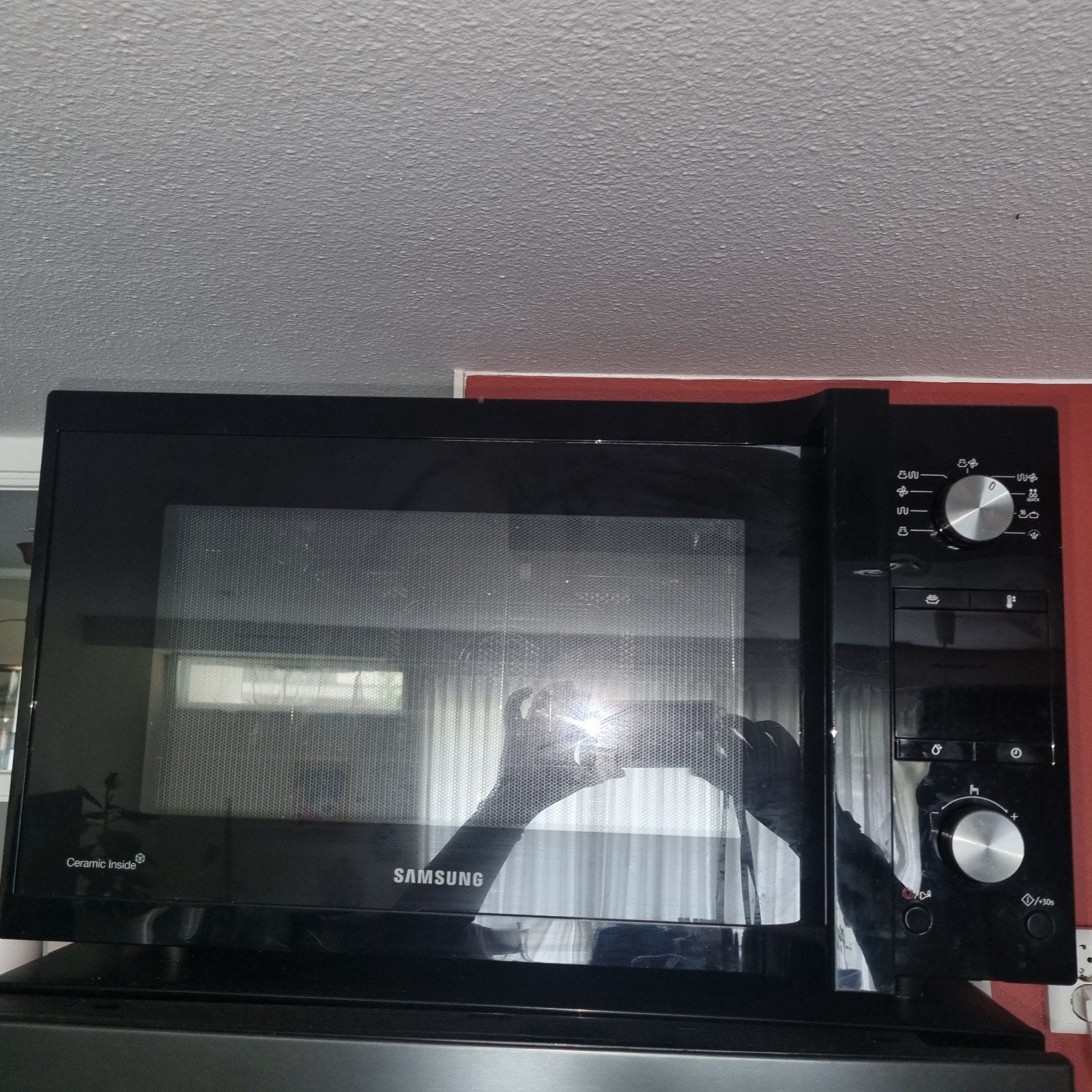 Samsung combi magnetron 1x gebruikt, Ophalen, Minder dan 45 cm, Vrijstaand, Samsung