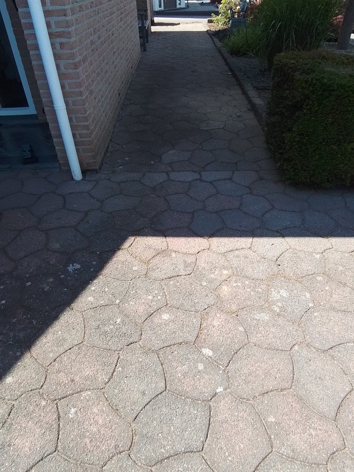 Oprit stenen 70-80 m2, 10 cm dik, stevig legverband, Gebruikt, Klinkers, Ophalen of Verzenden, 10 m² of meer