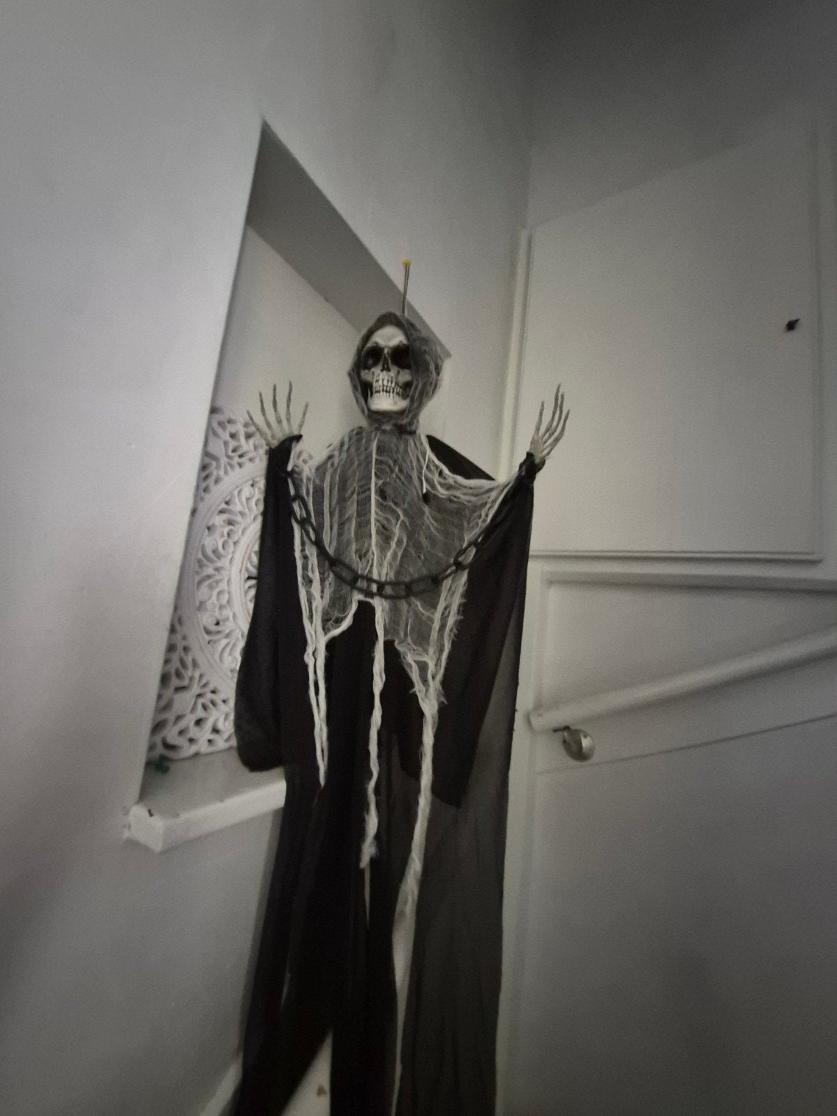 skelet hangend met kettingen, Ophalen of Verzenden, Nieuw, Versiering, Halloween of Griezel