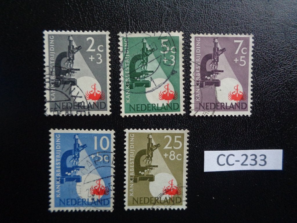 nl - strijd tegen kanker 1955 (cc-233), Postzegels en Munten, Ophalen of Verzenden, Na 1940, Gestempeld