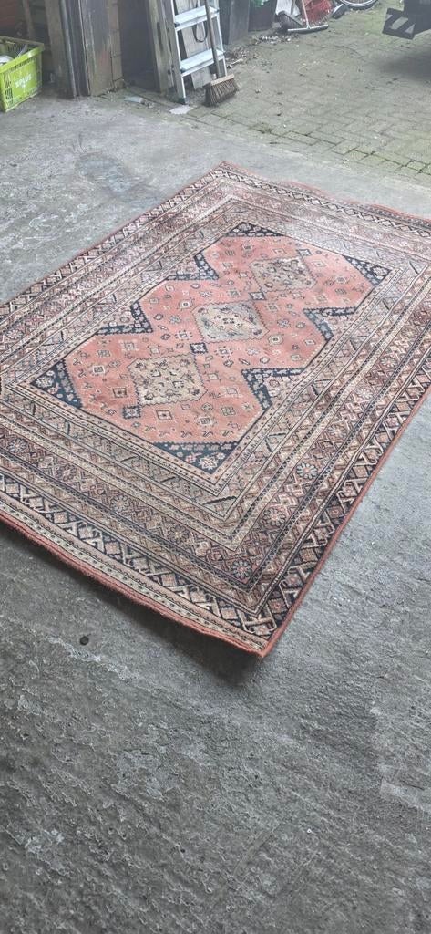 Prachtig groot vintage oud roze Perzisch tapijt 240x170!, Perzisch, 150 tot 200 cm, 200 cm of meer, Ophalen of Verzenden