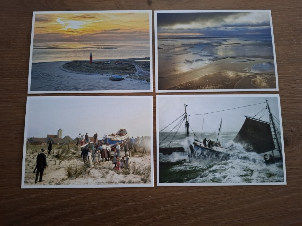4 kaarten van KNRM 200 jaar en/of de reddingboot magazine, Ophalen of Verzenden, 1980 tot heden, Ongelopen, Overige thema's