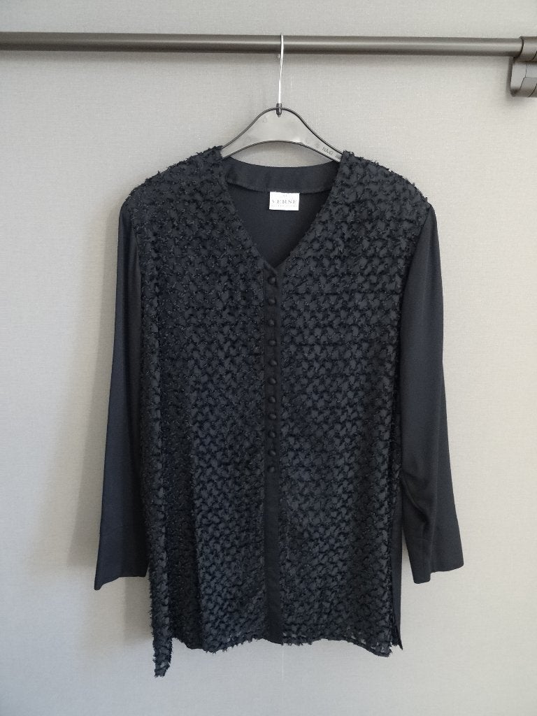 Feestelijke zwarte blouse, merk VERSE, maat 40, Overige typen, Diverse merken, Zwart, Zo goed als nieuw