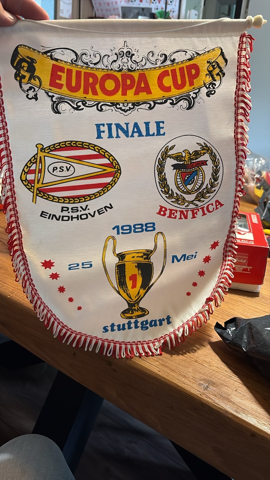 PSV Europa Cup Finale 1988 Vaantje - Stuttgart, Ophalen of Verzenden, Gebruikt, PSV, Vaantje of Sjaal