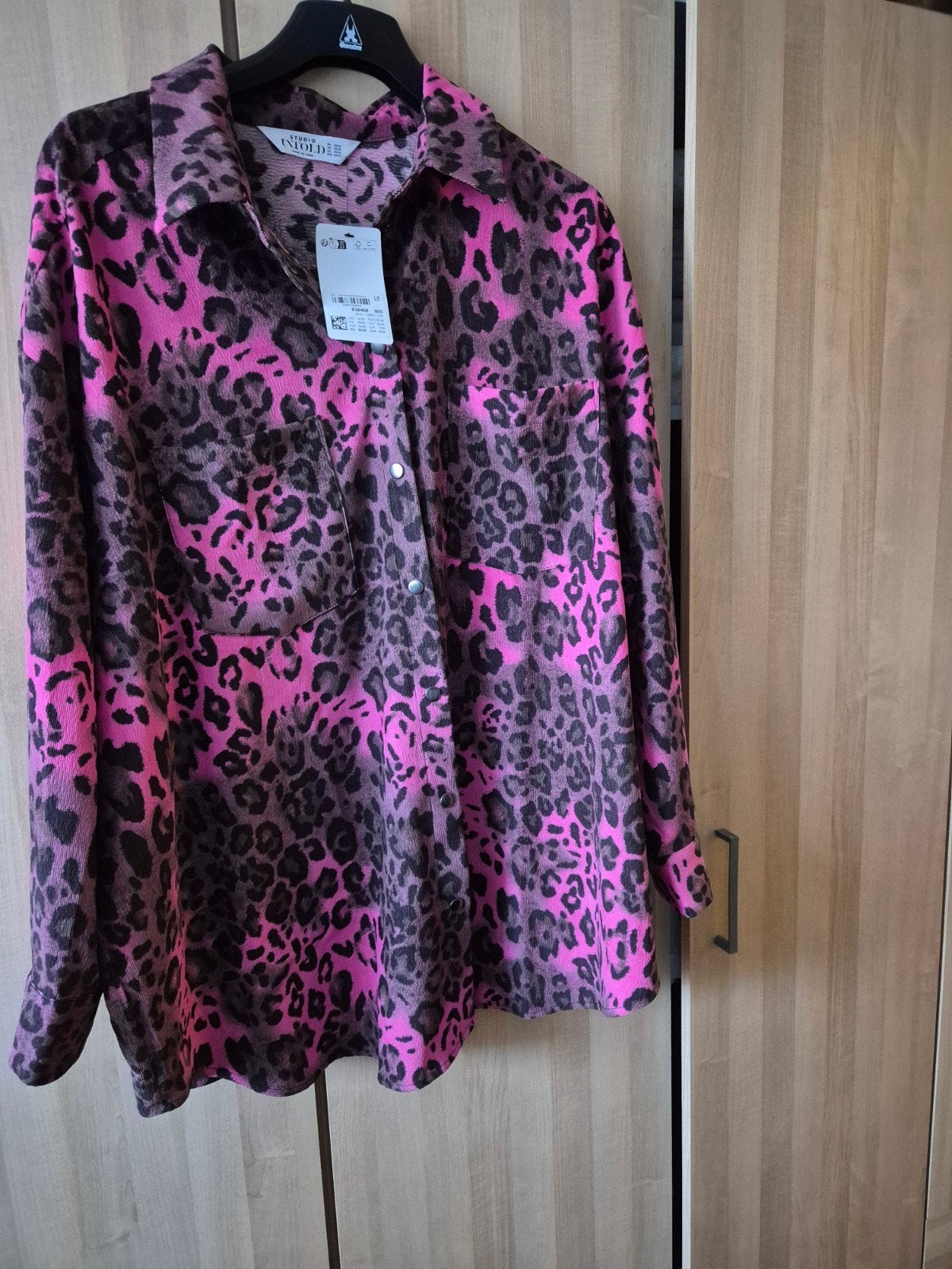 Nieuwe roze blouse met panterprint - Maat 54/56, Blouse of Tuniek, Nieuw, Roze, Studio Untold