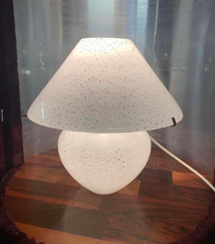 Tafellamp handgeblazen Murano glas met bladzilver Italië jar, Ophalen of Verzenden, Zo goed als nieuw