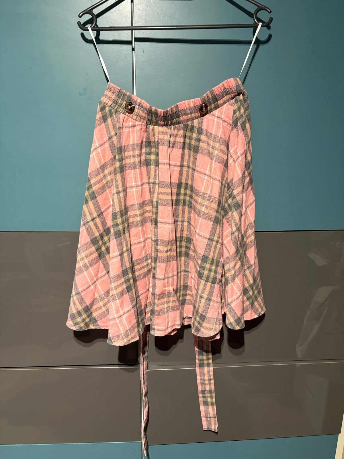 SHEIN Roze Geruite Minirok met Bretels - Maat L (40/42), Maat 42/44 (L), Ophalen of Verzenden, Zo goed als nieuw, Roze