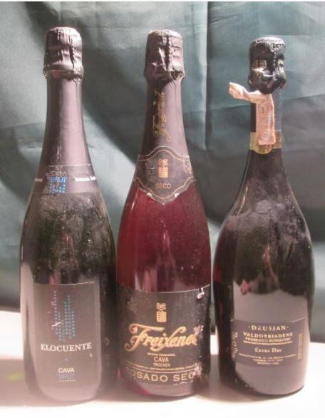 2x Cava en 1x Prosecco, Verzamelen, Wijnen, Spanje, Overige typen, Ophalen of Verzenden, Zo goed als nieuw