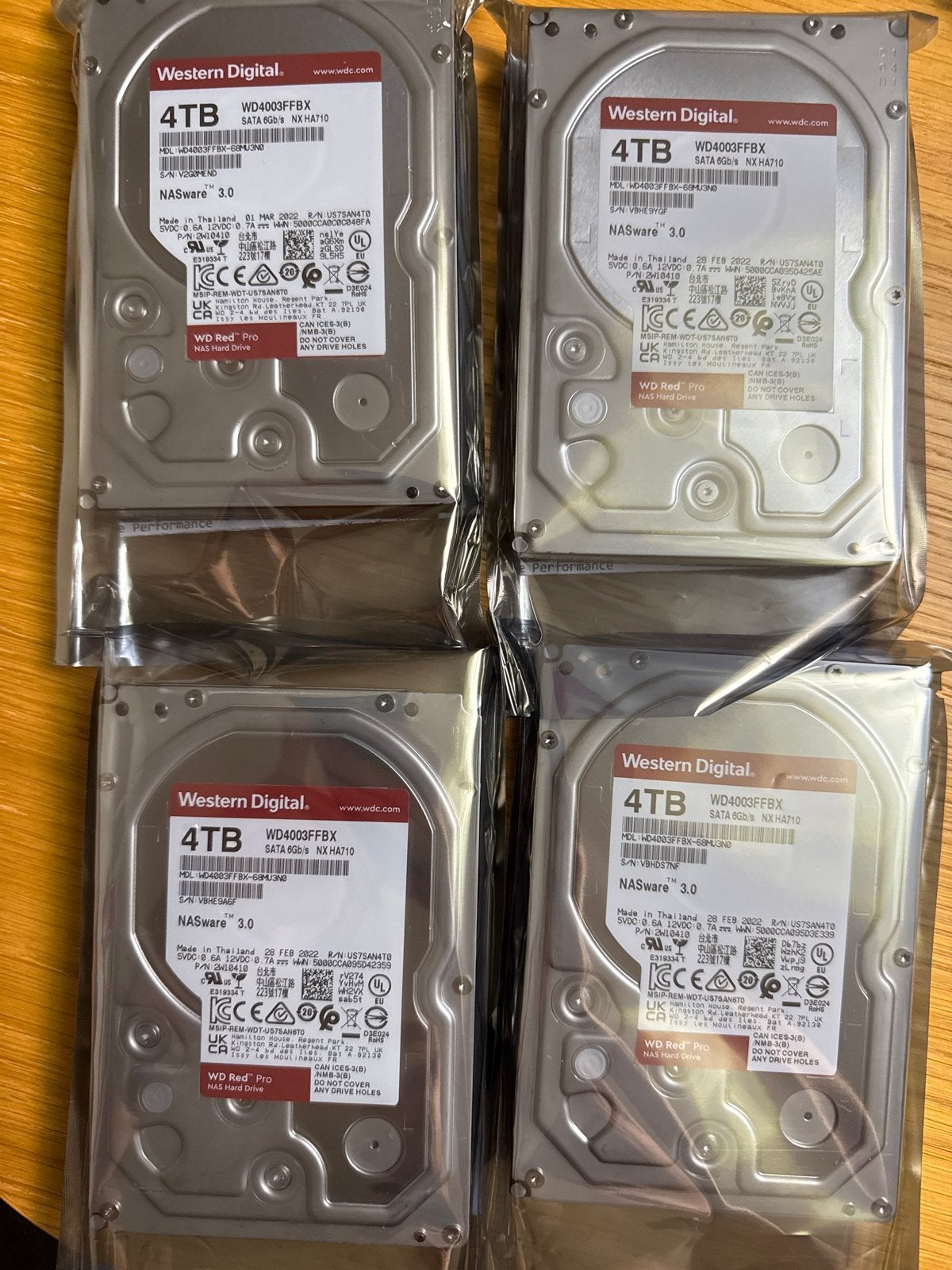 WD Red Pro 4TB HDD WD4003FFBX - 17234 uur, getest, Computers en Software, Harde schijven, Intern, Server, Info@wd.com, Ophalen of Verzenden
