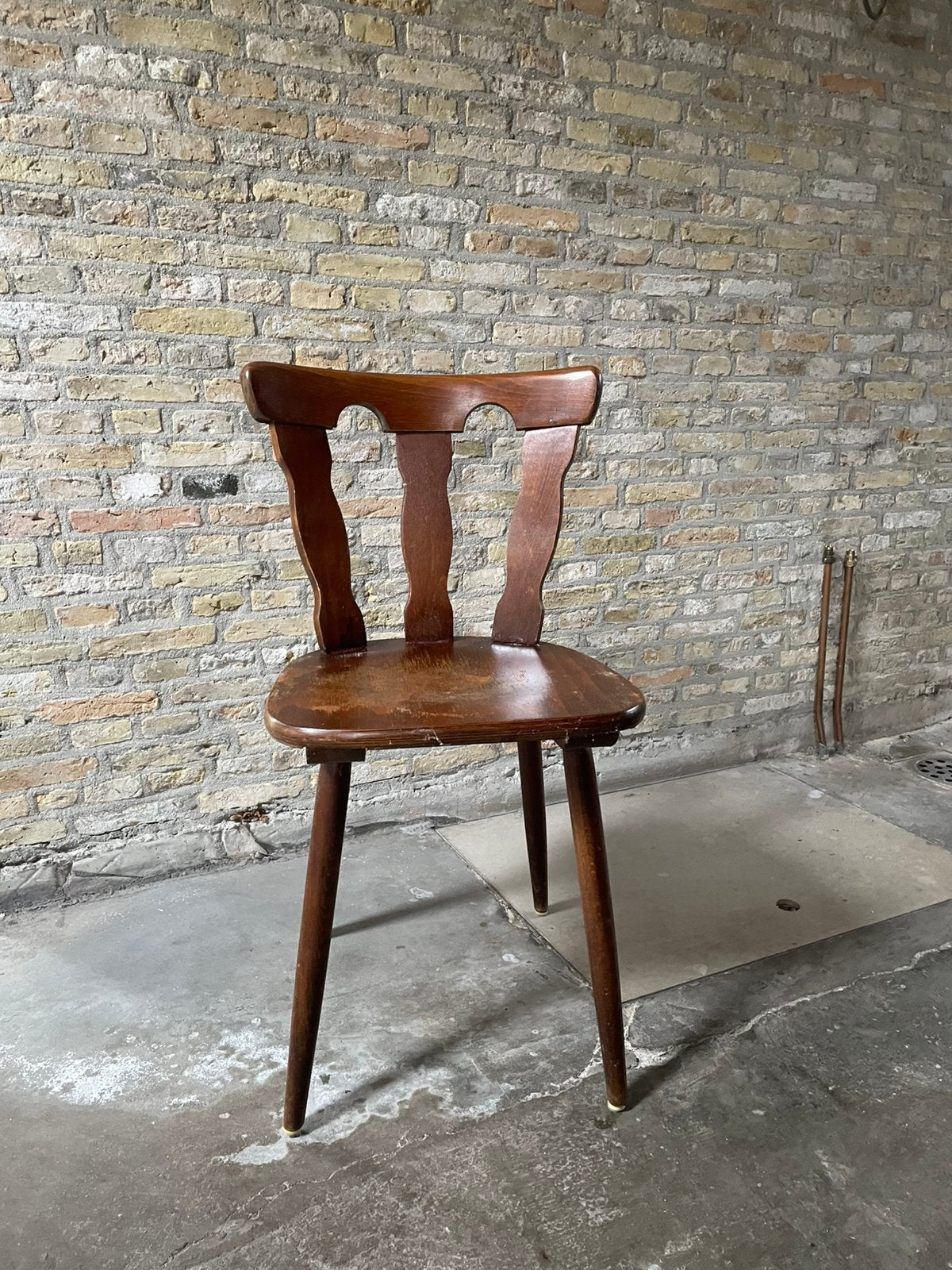4 mooie eiken houten cafestoelen, Ophalen, Gebruikt, Bruin, Vier