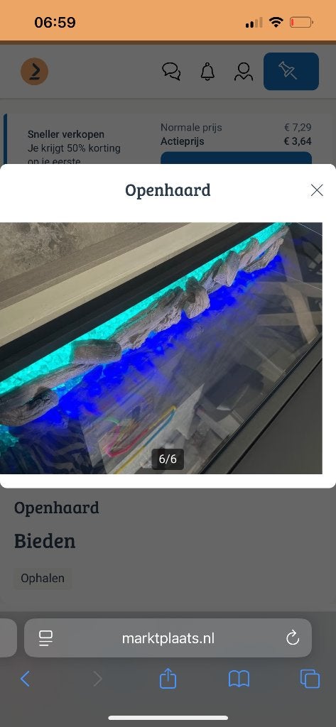 Elektrische inbouw haard, Ophalen, Zo goed als nieuw, Inbouwhaard, Elektrische haard