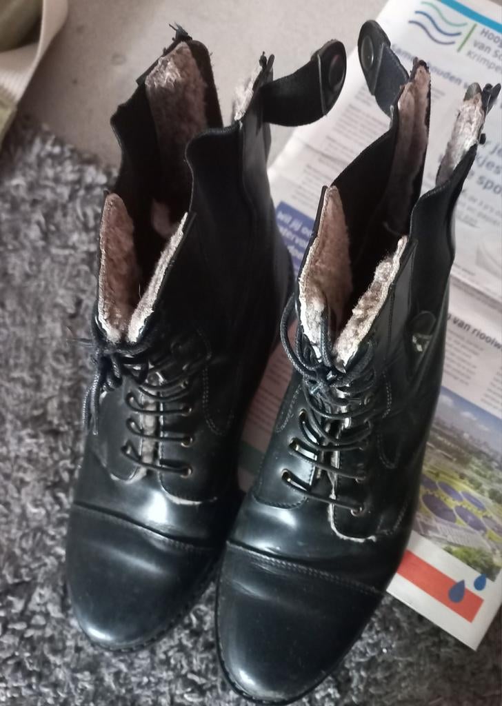 Zwart leer Jodhpurs/enkellaarsjes voor casual of op stal, Dieren en Toebehoren, Paardrijkleding, Schoeisel, Overige soorten, Ophalen