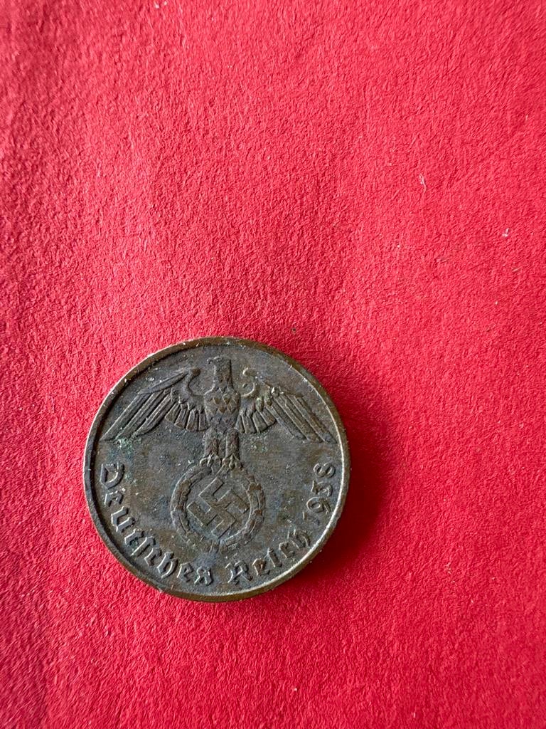 Duitse 2 Reichspfennig munt 1938, Ophalen of Verzenden, Duitsland, Losse munt