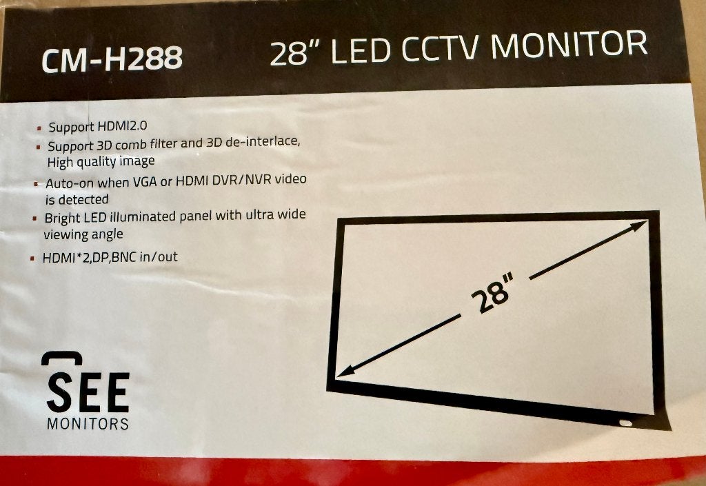 See 28 inch CCTV monitor, Ophalen, See, Hoofdtelefoonaansluiting, Nieuw
