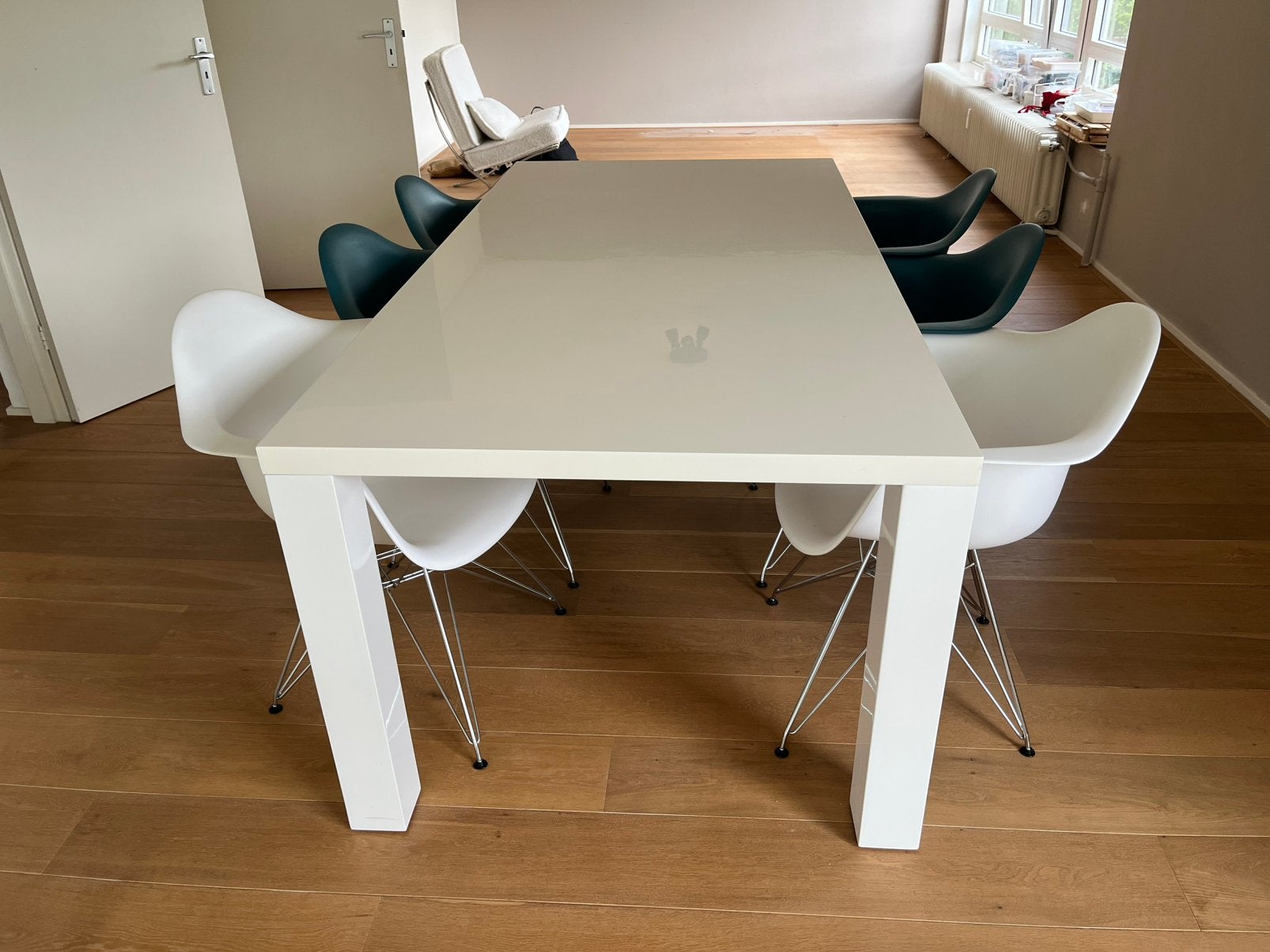 GRATIS tafel met stoelen, Huis en Inrichting, Tafels | Eettafels, Ophalen, Kunststof, 200 cm of meer, 50 tot 100 cm