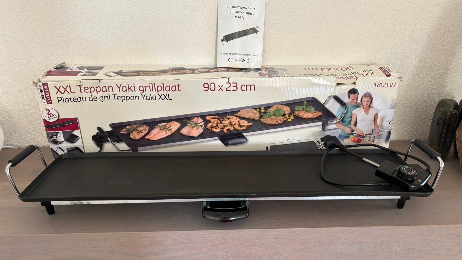 Teppan Yaki grillplaat 90x23 cm, 1800 watt, Ophalen, Zo goed als nieuw, Tafelgrill