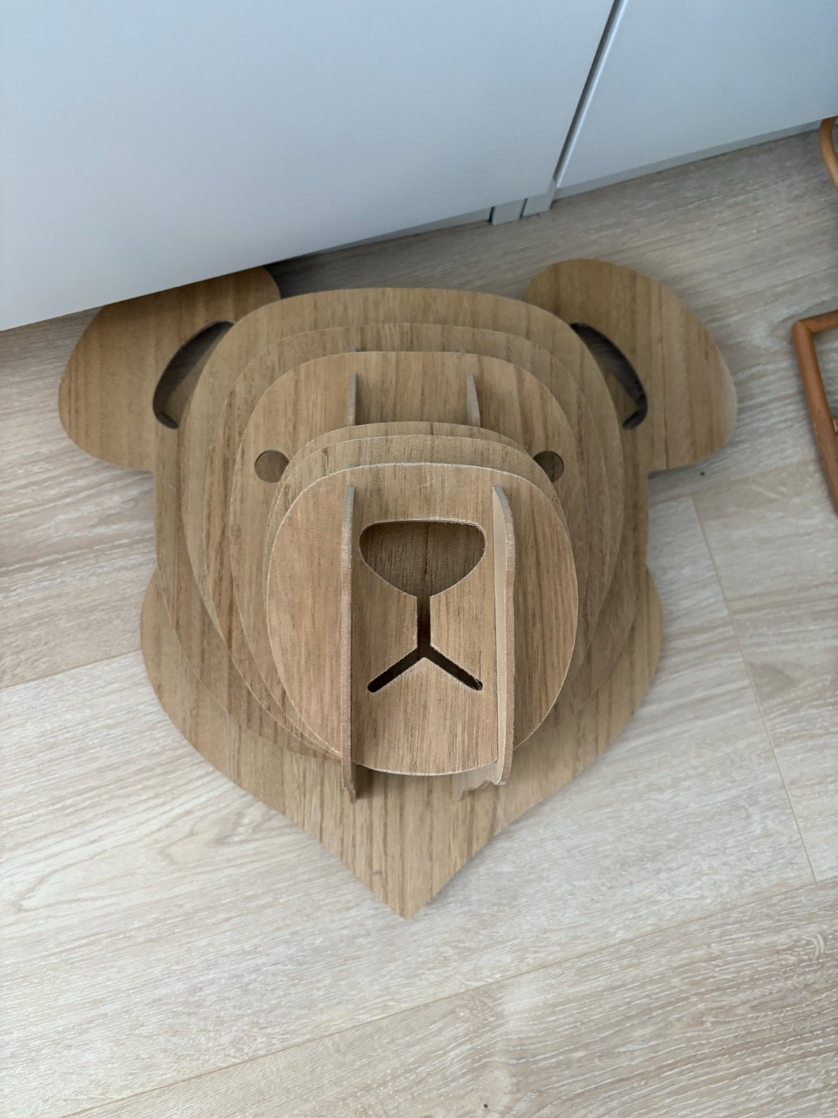 Houten Berenkop Wanddecoratie - Modern & Speels, Ophalen, Hout, Zo goed als nieuw, Modern