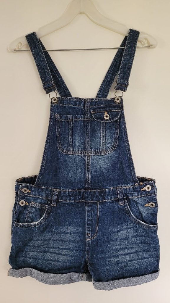 Zgan Tuinbroek jeans korte broek / sjalopette mt. 164, Broek, Meisje, Ophalen of Verzenden, Zo goed als nieuw
