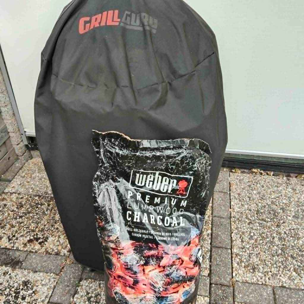 Grill guru Large kamado + zak houtskool, Tuin en Terras, Houtskoolbarbecues, Ophalen, Gebruikt, Grill Guru, Met accessoires
