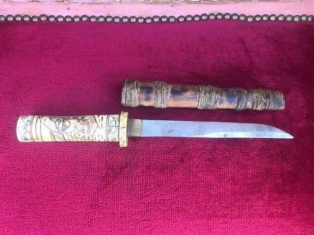oude Indische/Japanse dolk-tanto, Ophalen of Verzenden, Overige soorten, Azië, Mes of Dolk