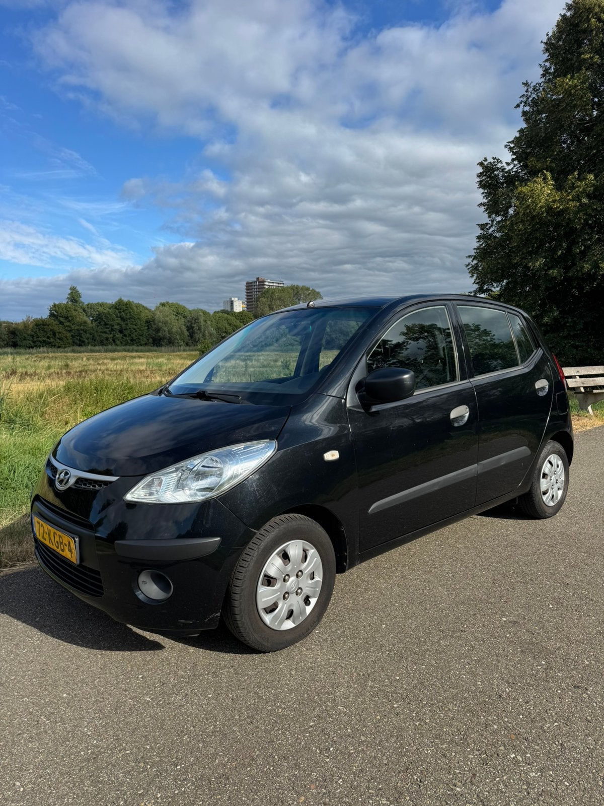 Hyundai i10 1.1 I 5DR 2009 Zwart, Auto's, Voorwielaandrijving, 31 €/maand, 4 cilinders, 400 kg