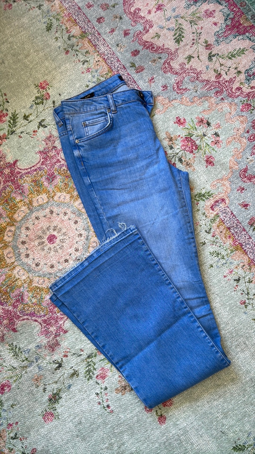 Supertrash jeans broek denim blauw flare maat 28, Ophalen of Verzenden, Zo goed als nieuw, Blauw, W28 - W29 (confectie 36)