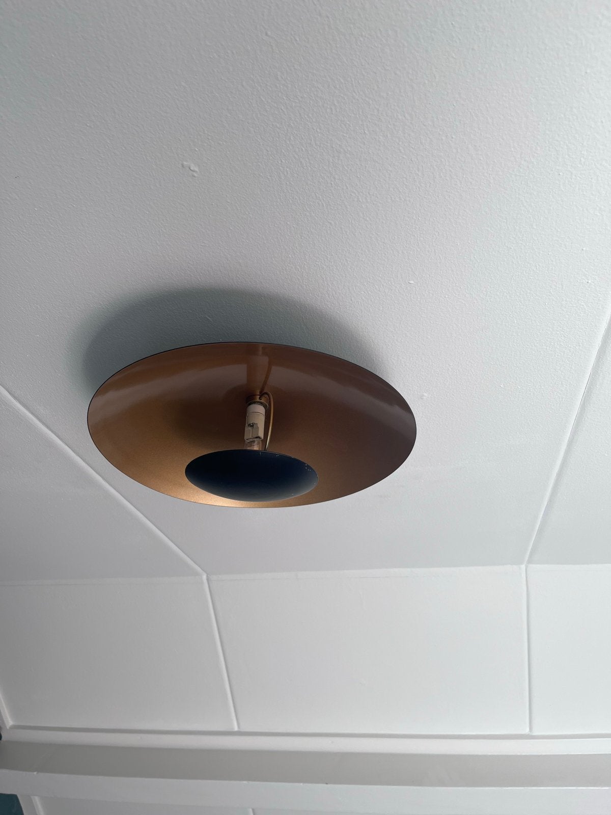 Moderne plafondlamp goud/zwart, Ophalen, Zo goed als nieuw, Metaal