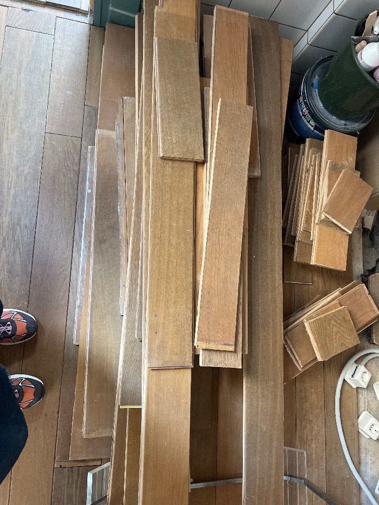 Free oak floor offcuts, Ophalen, Gebruikt, 50 tot 150 cm, Vloerdelen of -planken