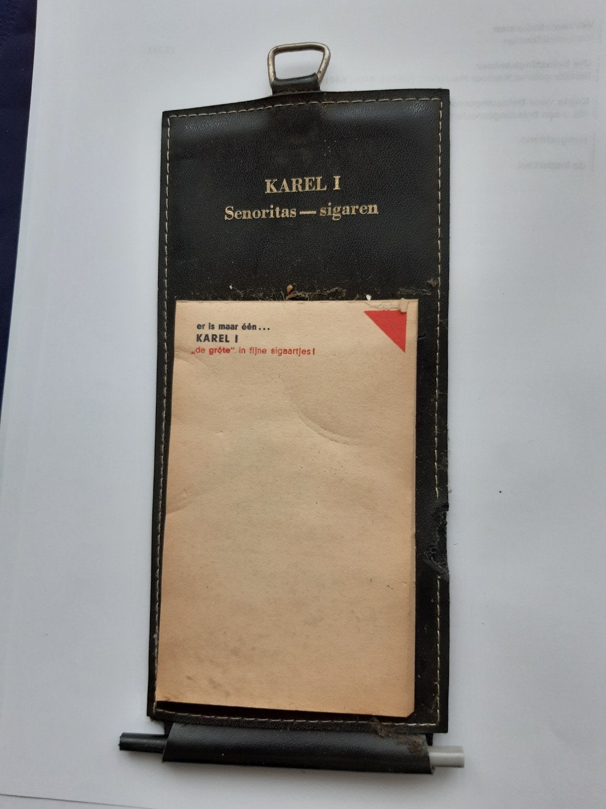 Vintage Karel I Senoritas Sigaren notitieboekje met houder, Ophalen of Verzenden, Gebruikt, Overige typen