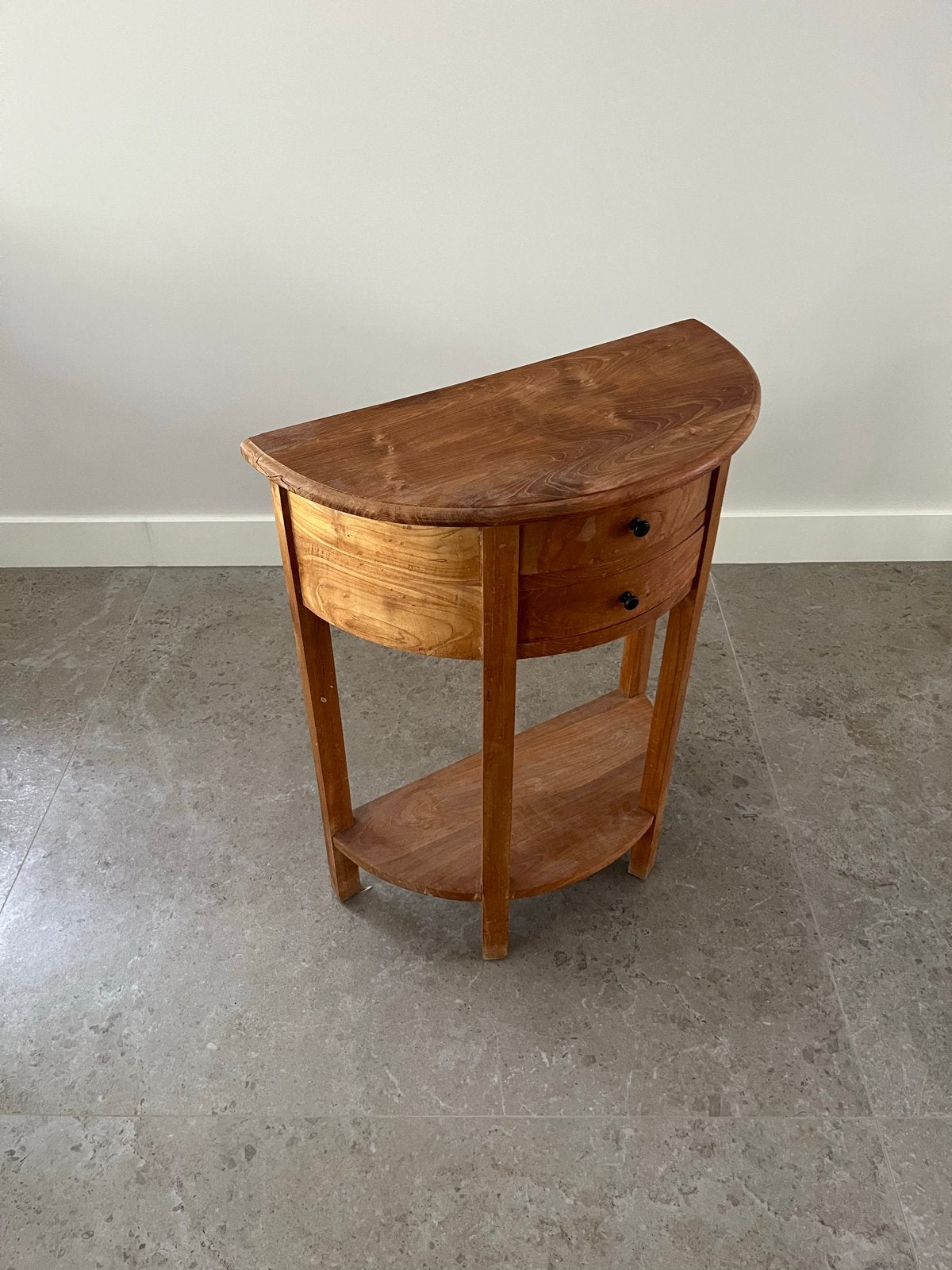 Halfronde bijzettafel met lades - Hout, Ophalen of Verzenden