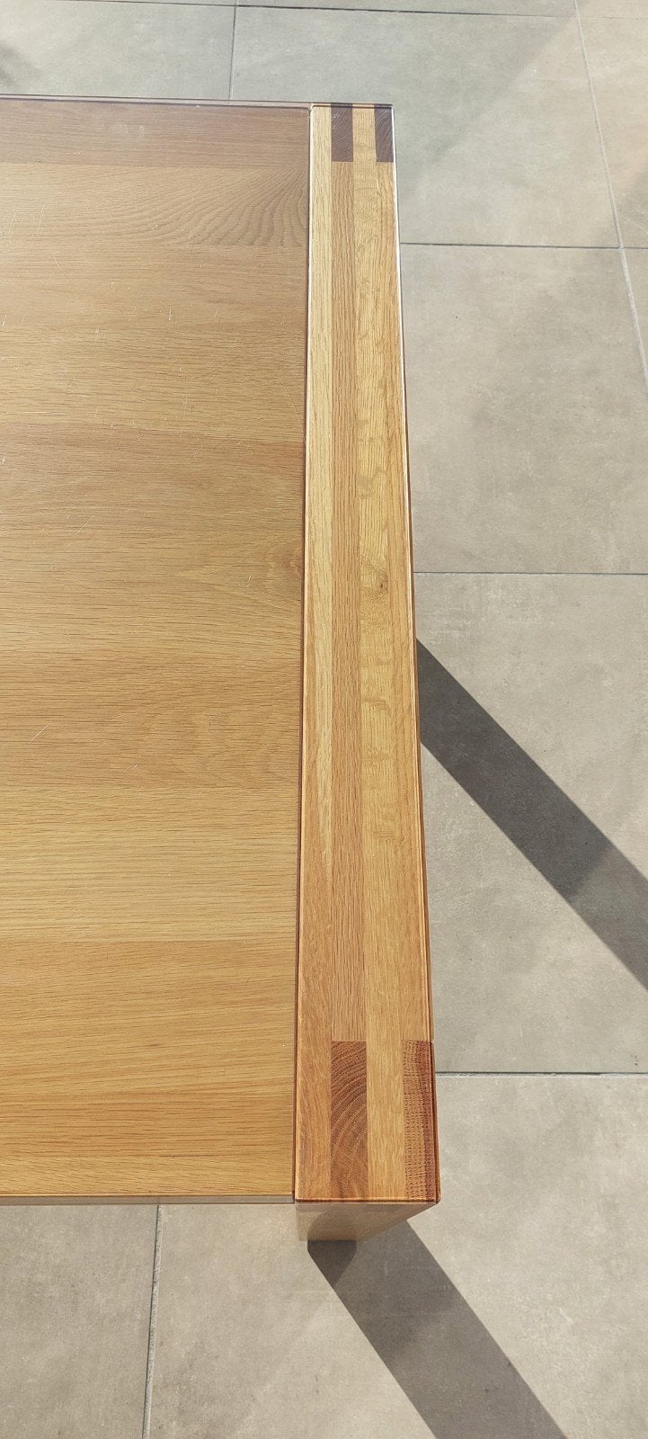 Eettafel 240x100 met glasplaat, Ophalen, Eikenhout, 200 cm of meer, 50 tot 100 cm