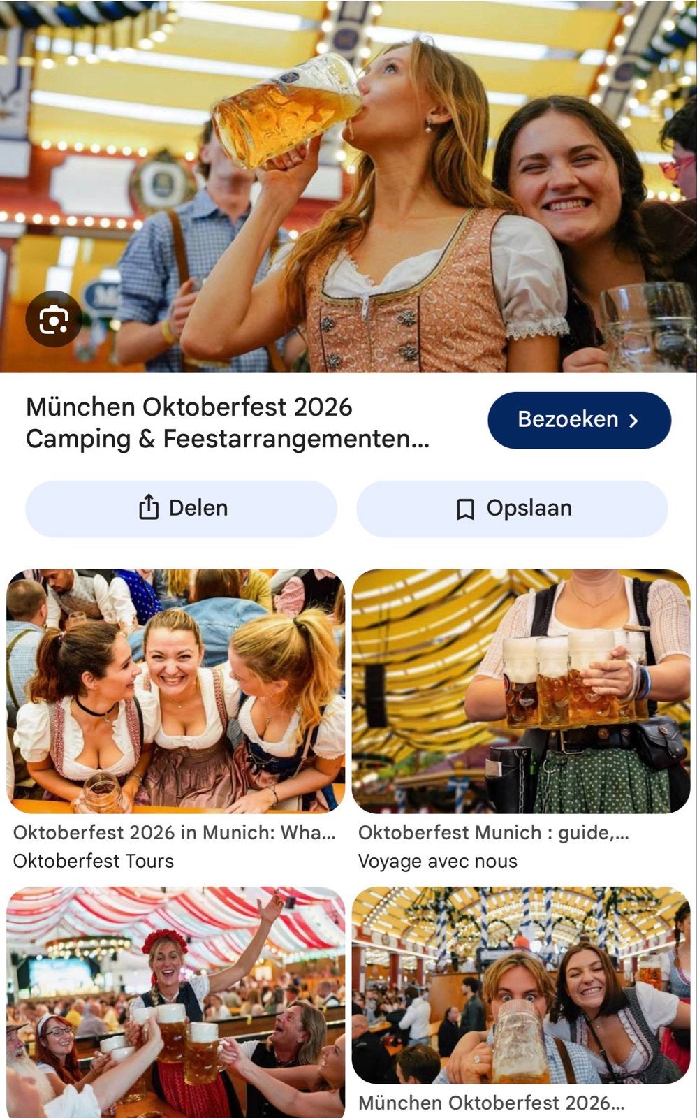 2 tickets Oktoberfest Munchen 25+26 sept. 3x in mooie tenten