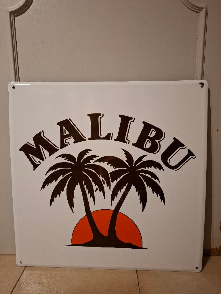 Emaillebord Malibu likeur, Verzamelen, Ophalen of Verzenden, Nieuw, Reclamebord
