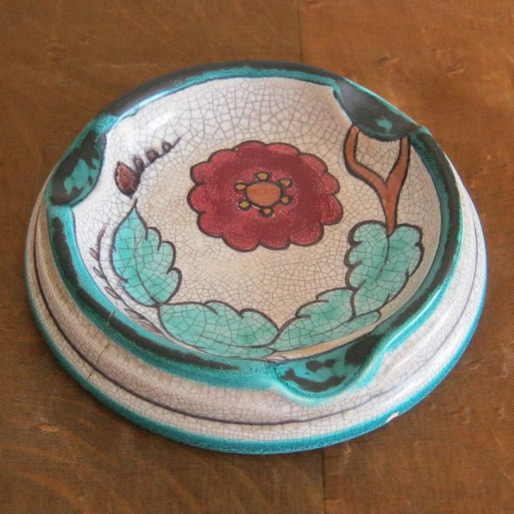 Antieke Plateel Gouda asbak, begin 20e Eeuw., Antiek en Kunst, Antiek | Keramiek en Aardewerk, Ophalen of Verzenden